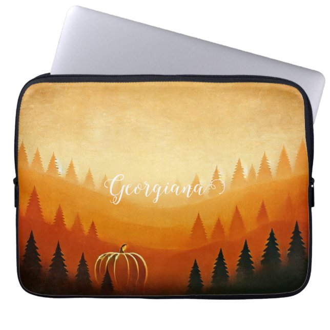 Funda Para Portátil Cosecha personalizada de calabaza cosecha otoñal (Frente)