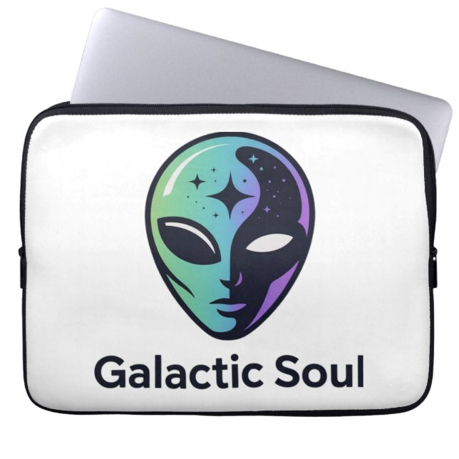 Funda Para Portátil Cosmic Alien Logo with Space Aesthetic (Frente)