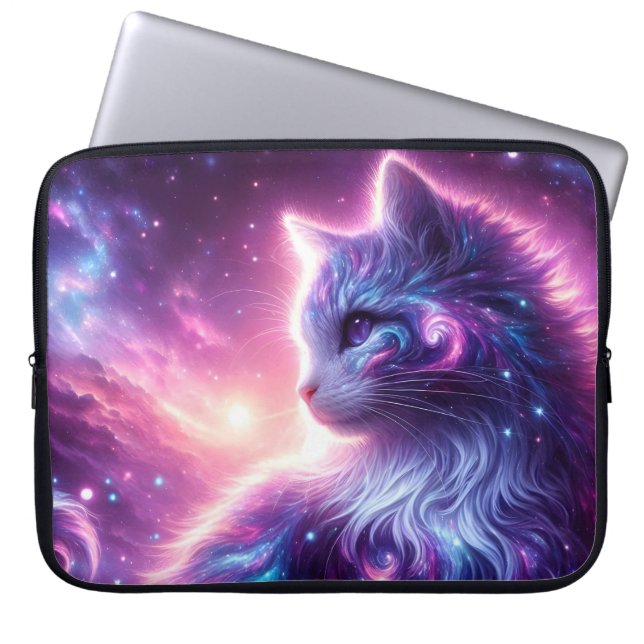 Funda Para Portátil Cosmic Galaxy Mystical Feline Celestial (Frente)