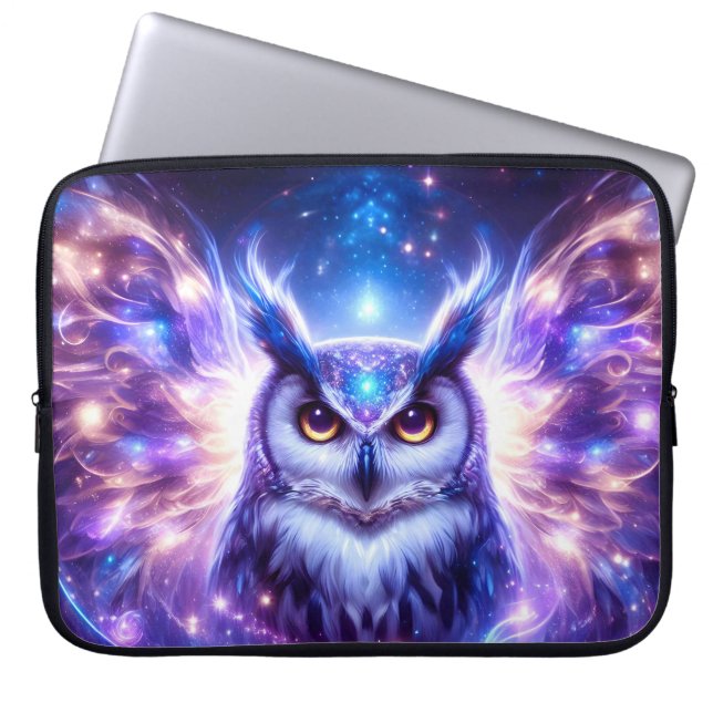Funda Para Portátil Cosmic Mystical Wisdom Celestial Spiritual Owl  (Frente)