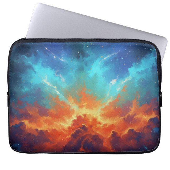 Funda Para Portátil Cosmic Nebula Abstract Galaxy Space Art (Frente)