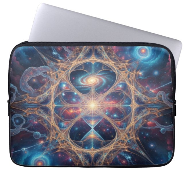Funda Para Portátil Cosmic Sacred Geometry Galaxy Mandala Art (Frente)