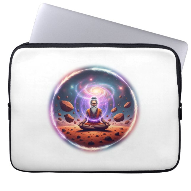 Funda Para Portátil Cosmic Yogi on Mars Meditation Art (Frente)