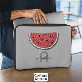 Funda Para Portátil Cosmo Crochet Watermelon Fruto Monograma estético