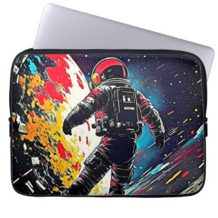 Funda Para Portátil Cosmos destrozados: Hojas de astronauta retro