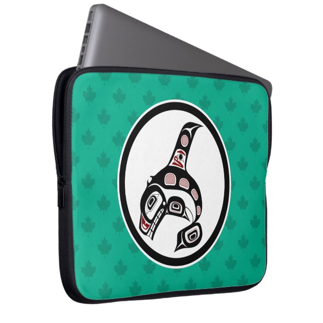 Funda Para Portátil Costa del Pacífico Noroccidental: ballena asesina  (Anverso derecho)