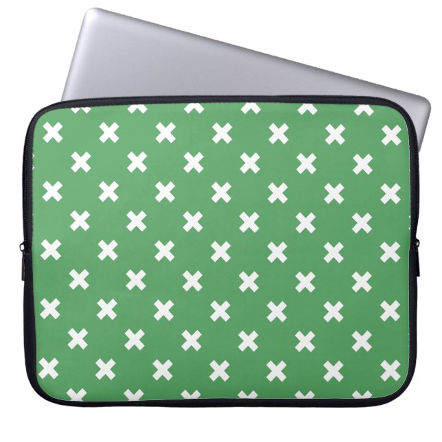 Funda Para Portátil Costillas blancas en verde (Frente)