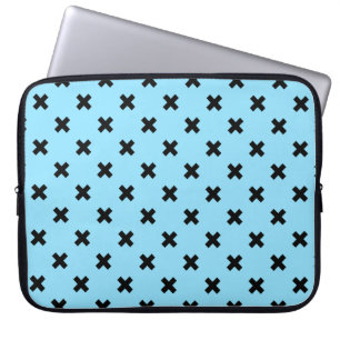 Funda Para Portátil Costillas de cruz negra en azul bebé