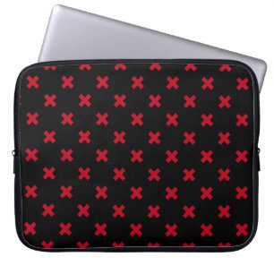 Funda Para Portátil Costillas de la cruz roja sobre el negro