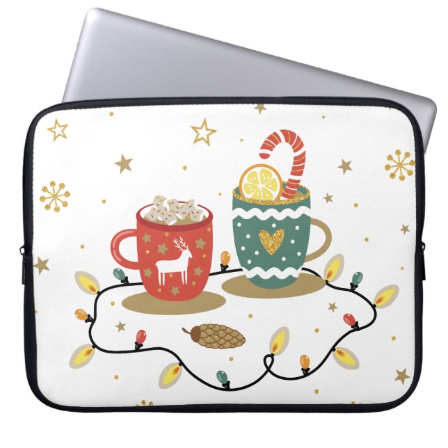 Funda Para Portátil Cosy Gold Navidades Coffee Cocoa (Frente)