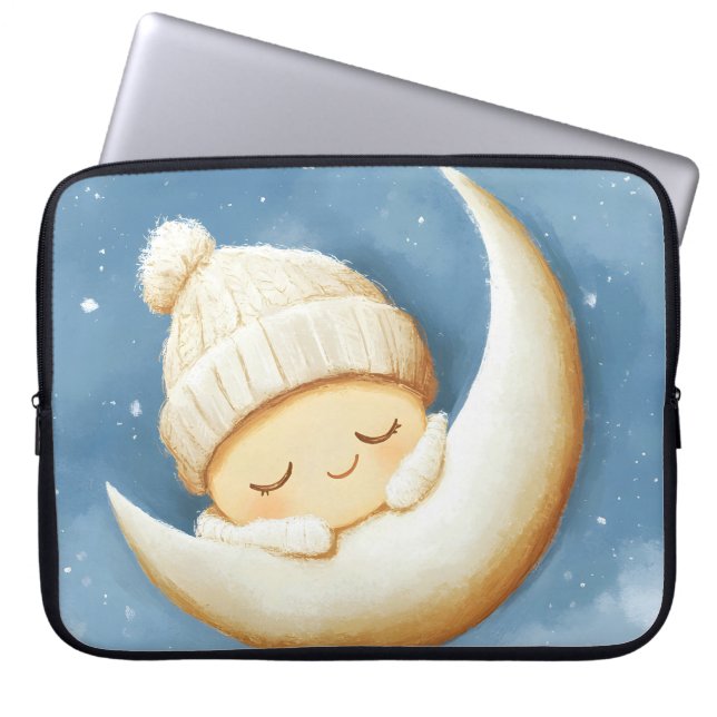 Funda Para Portátil Cosy Knit Nap Cresent Moon (Frente)
