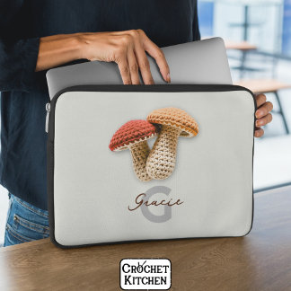 Funda Para Portátil Coszy Cottagecore Crochet Mushroom Monograma