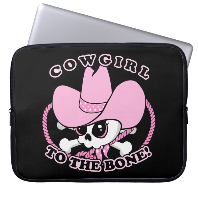 Funda Para Portátil Cowgirl Skull (Frente)