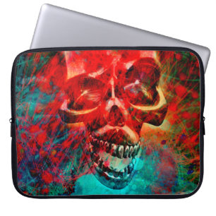 Funda Para Portátil cráneo colorido