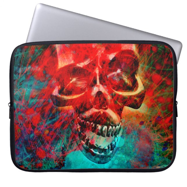 Funda Para Portátil cráneo colorido (Frente)