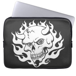 Funda Para Portátil Cráneo de Demon en llamas