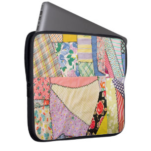 Funda Para Portátil Crazy Parchwork Quilt Con Zigzag Stitling