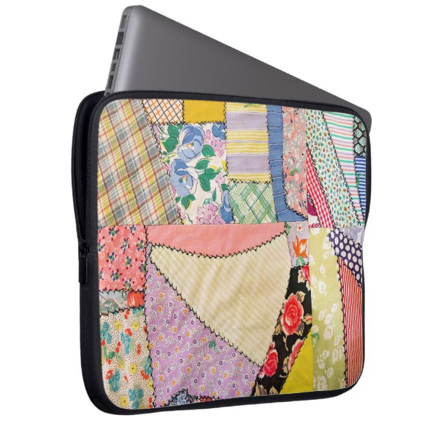 Funda Para Portátil Crazy Parchwork Quilt Con Zigzag Stitling (Anverso derecho)