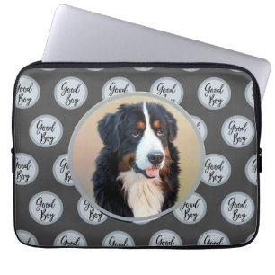Funda Para Portátil Crea tu propio retrato Mascota foto gris moderno