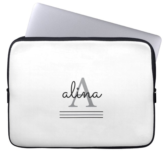 Funda Para Portátil Create Your Own Personalize Monogram (Frente)