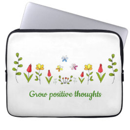Funda Para Portátil Crecer pensamientos positivos flores