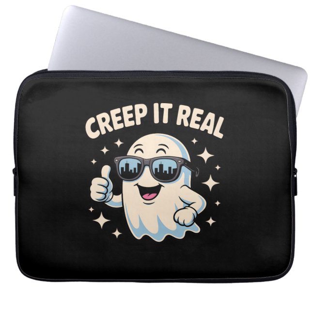 Funda Para Portátil Creep It Real, lindo fantasma de Halloween (Frente)