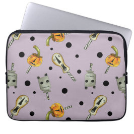 Funda Para Portátil Creepe Halloween Dolls_polsty morado