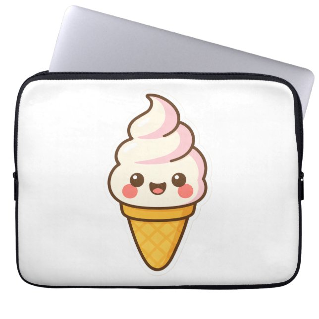 Funda Para Portátil Crema de hielo de Kawaii dulce (Frente)