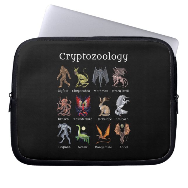 Funda Para Portátil Criaturas criptozoológicas (Frente)