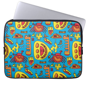 Funda Para Portátil Criaturas del océano locas y submarino amarillo
