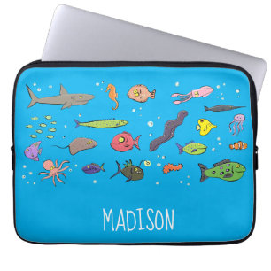 Funda Para Portátil Criaturas marinas divertidas patrón de ilustracion