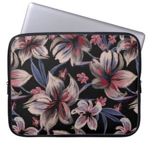 Funda Para Portátil Crimson de acuarelas en negro