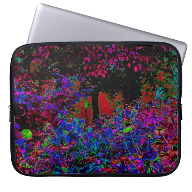 Funda Para Portátil Crimson Psicodélico Rojo y Amanecer del Jardín Neg (Frente)