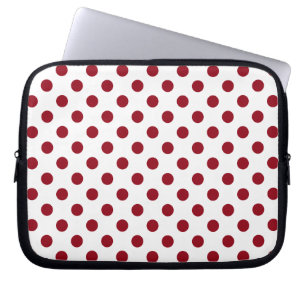 Funda Para Portátil Crimson Red Polka Doce Círculos