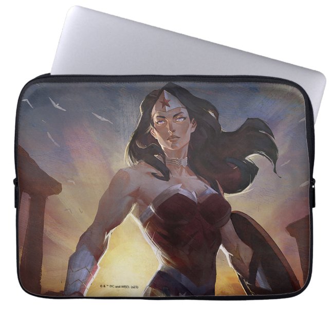 Funda Para Portátil Crisis infinita Ilustracion de mujer maravilla (Frente)