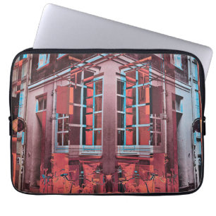 Funda Para Portátil Cristal azul rojo Copenhague reflejo arte digital