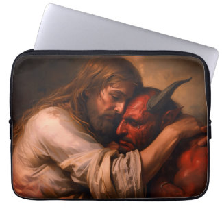 Funda Para Portátil Cristo amando a Lucifer