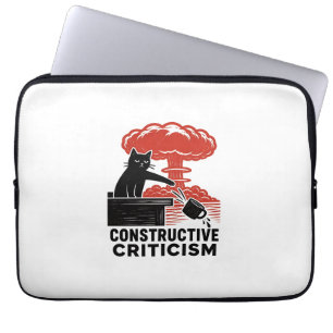 Funda Para Portátil Crítica Constructiva de Gato Divertida Meme de Lin
