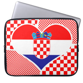 Funda Para Portátil Croacia en la manga de la laptop Heart Collage