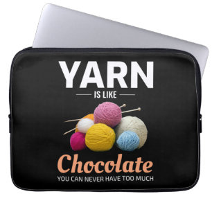 Funda Para Portátil Crochet Crochet Crochet de punto de chocolate