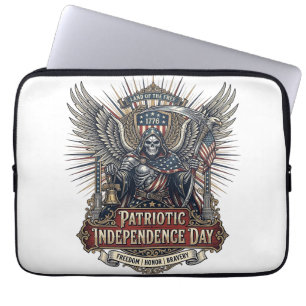 Funda Para Portátil Cromado Patriótico Reaper Oscuro Patriota Esquelet
