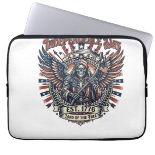 Funda Para Portátil Cromado Patriótico Segador Patriota Oscuro Esquele