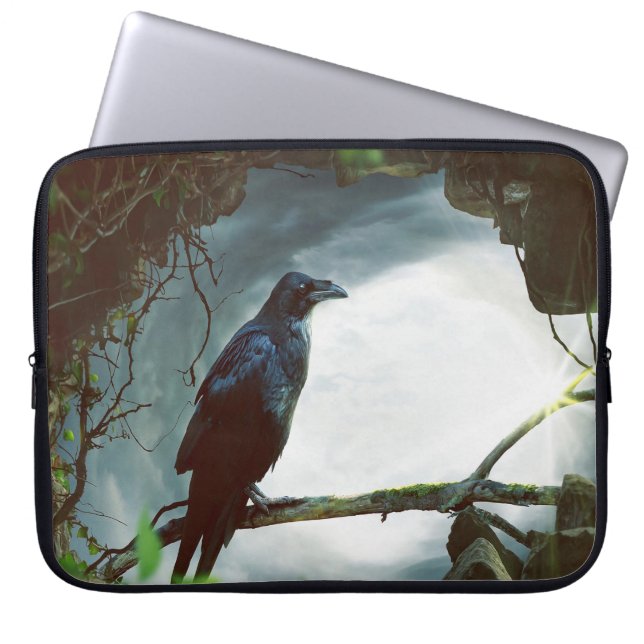 Funda Para Portátil Crow on Branch Laptop Sleeve (Frente)