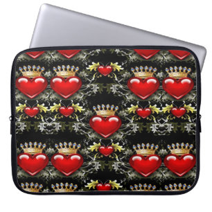 Funda Para Portátil Crown Jewel Heart Pattern Laptop Sleeve