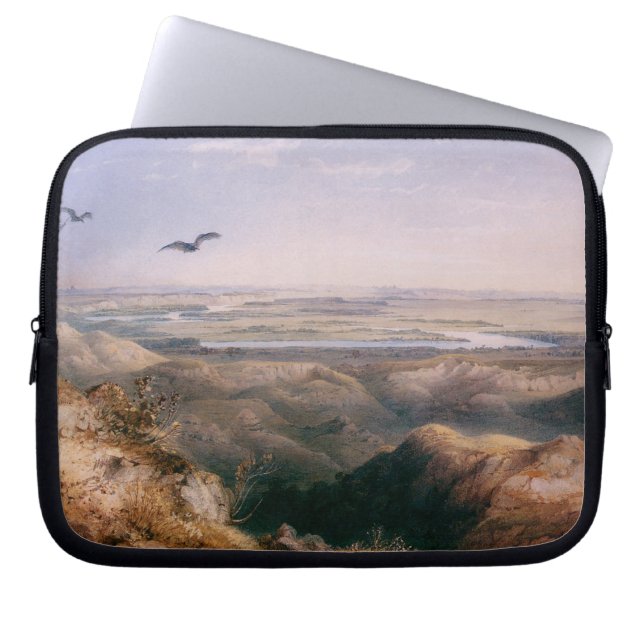 Funda Para Portátil Cruce de Yellowstone y Missouri por Bodmer (Frente)