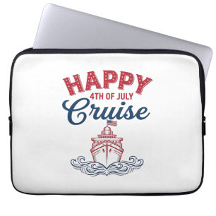 Funda Para Portátil Crucero Feliz 4 de Julio Diseño Patriótico de Barc