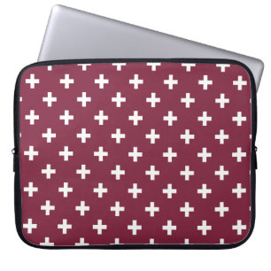 Funda Para Portátil Cruces de polka blanca sobre morera
