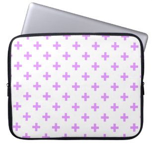Funda Para Portátil Cruces de polka de Lilac sobre blanco