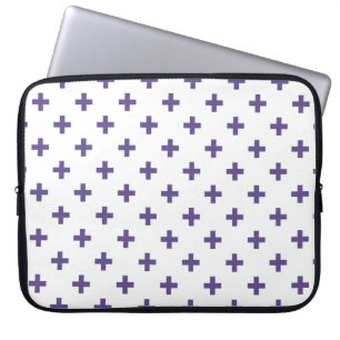 Funda Para Portátil Cruces de polka ultravioleta sobre blanco