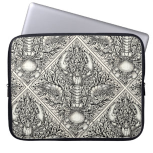 Funda Para Portátil Crustáceo en blanco y negro